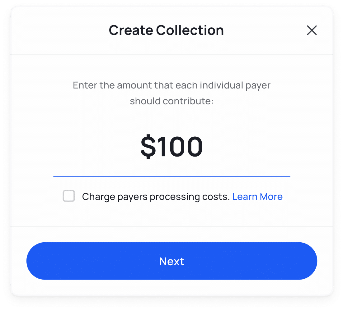Create an online collection payment link with Crowded
