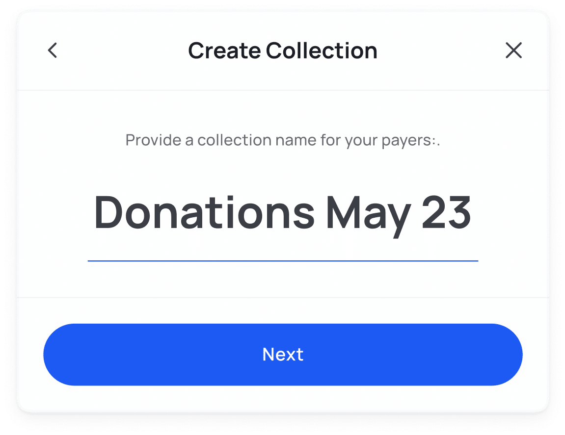 Add a name to your online payment collection link