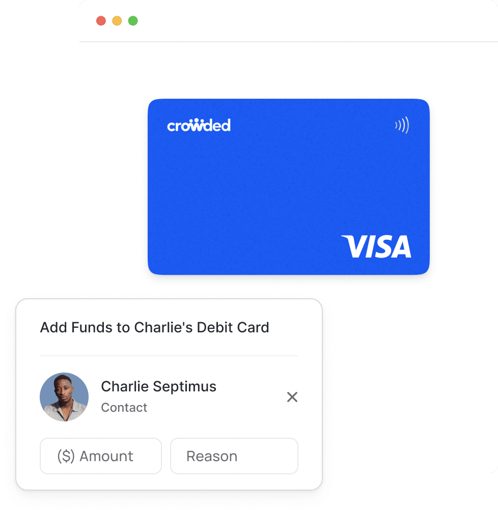 Easily add funds to your contacts cards with Crowded Banking