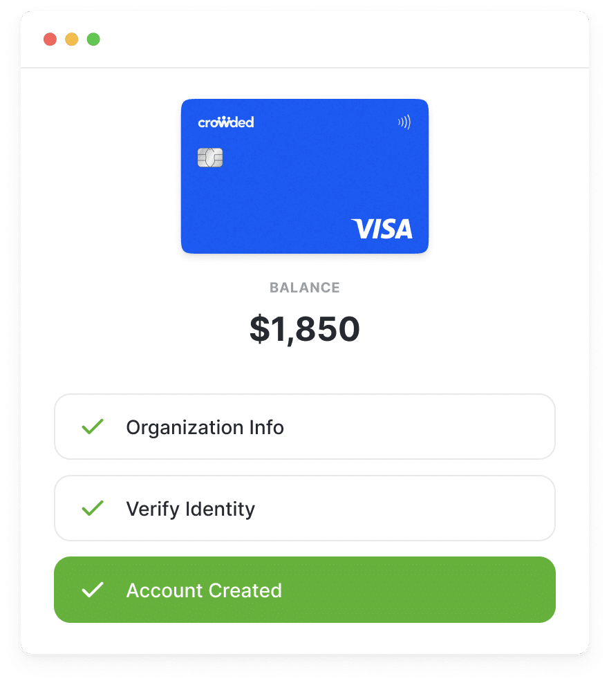 Create bank account with Crowded