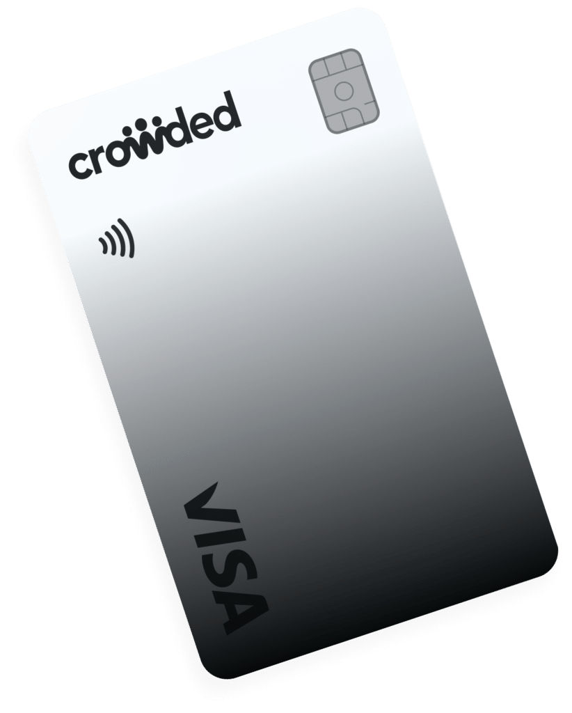 crowded white visa card