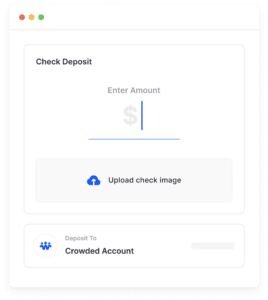 Dashboard view of mobile check deposit on Crowded banking