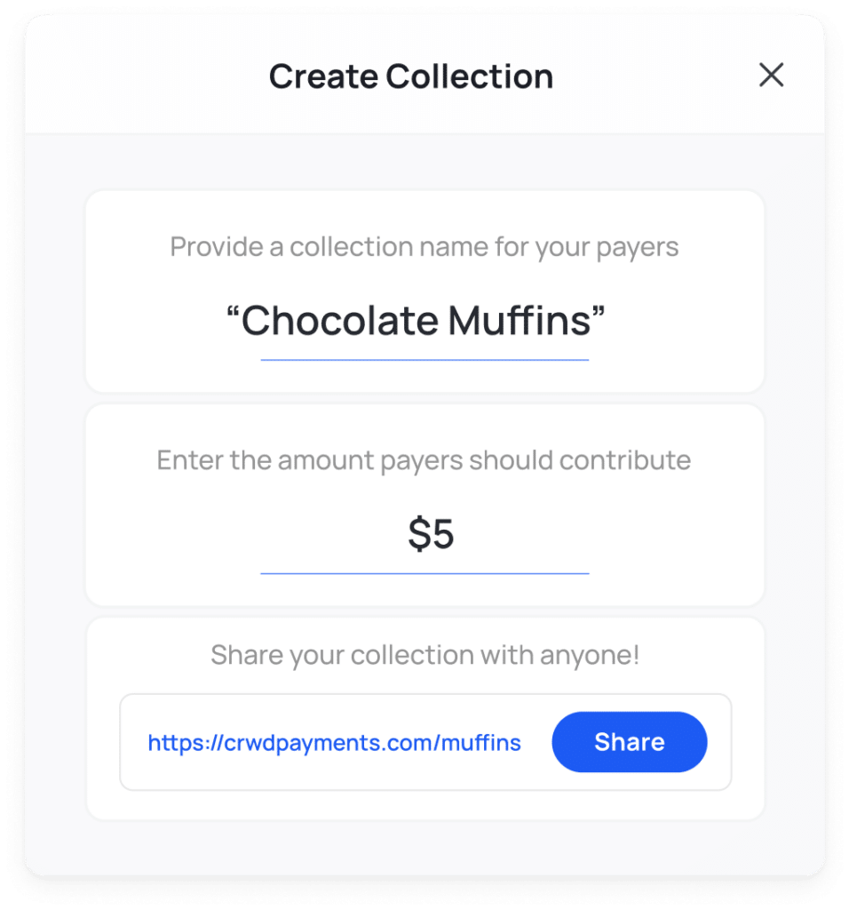 collect for your bake sale with Crowded