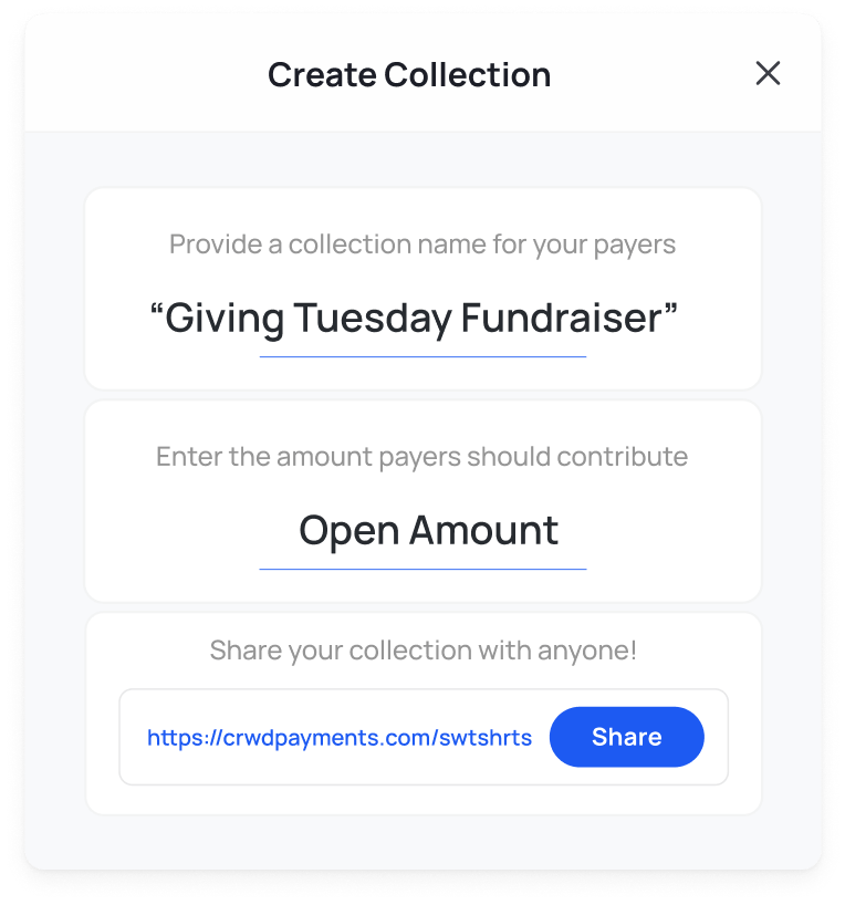 collect for fundraisers with Crowded
