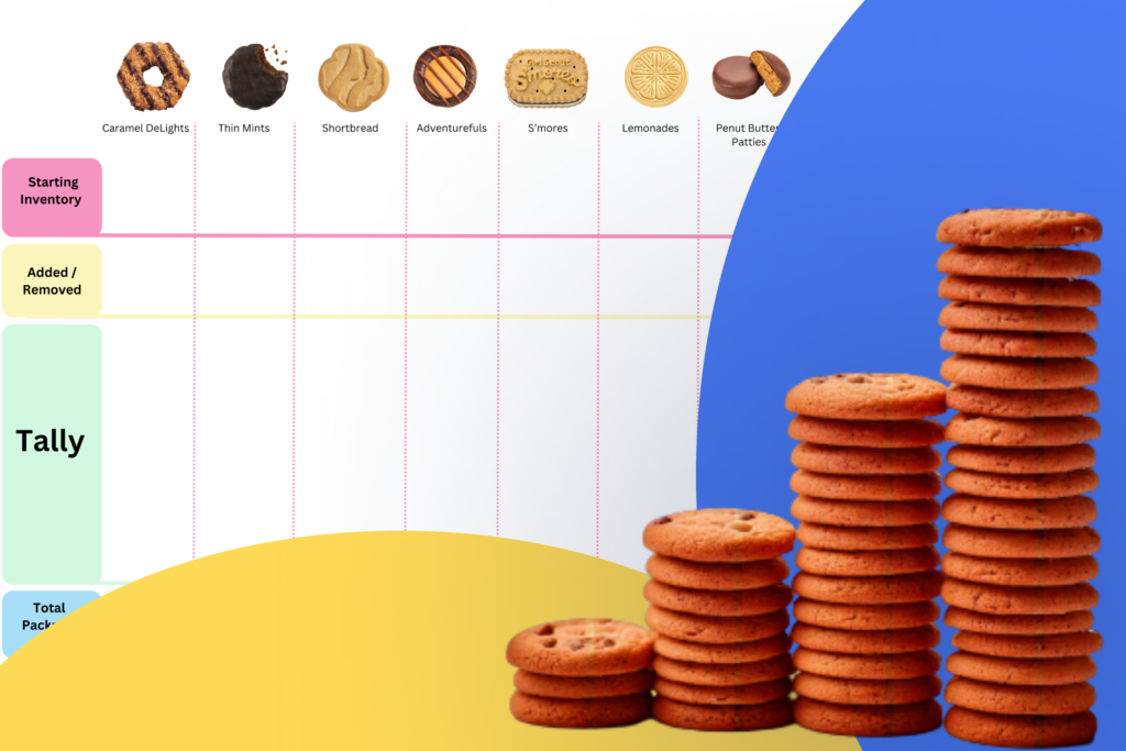 cookie booth tally sheet